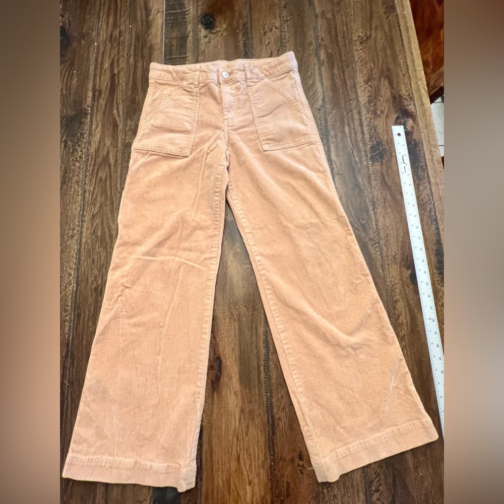 Art Class Girl's Size 16 Mid Rise Wide Leg Cargo Jeans Pants Green
